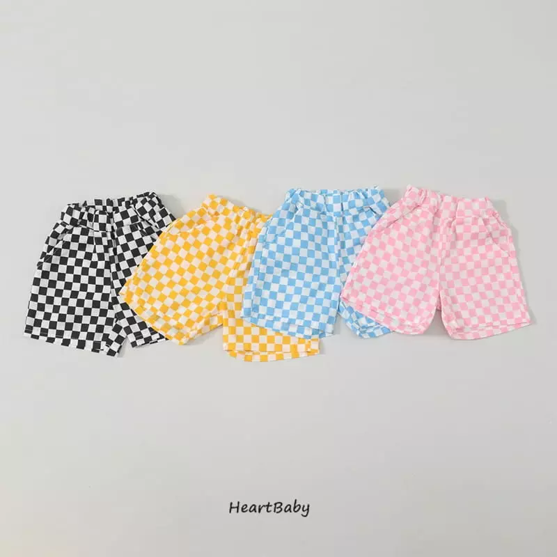 Heart Baby - Korean Children Fashion - #designkidswear - Check Chess Shorts