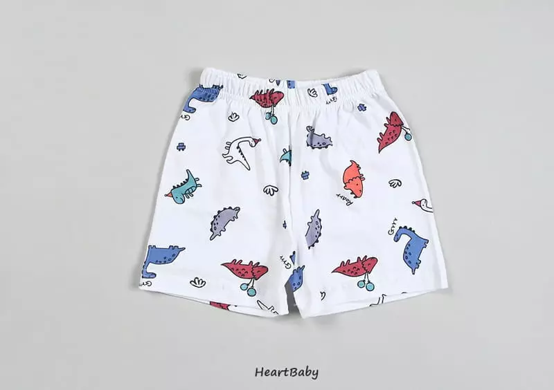 Heart Baby - Korean Children Fashion - #fashionkids - Dino Short Sleeves Top Bottom Set - 7