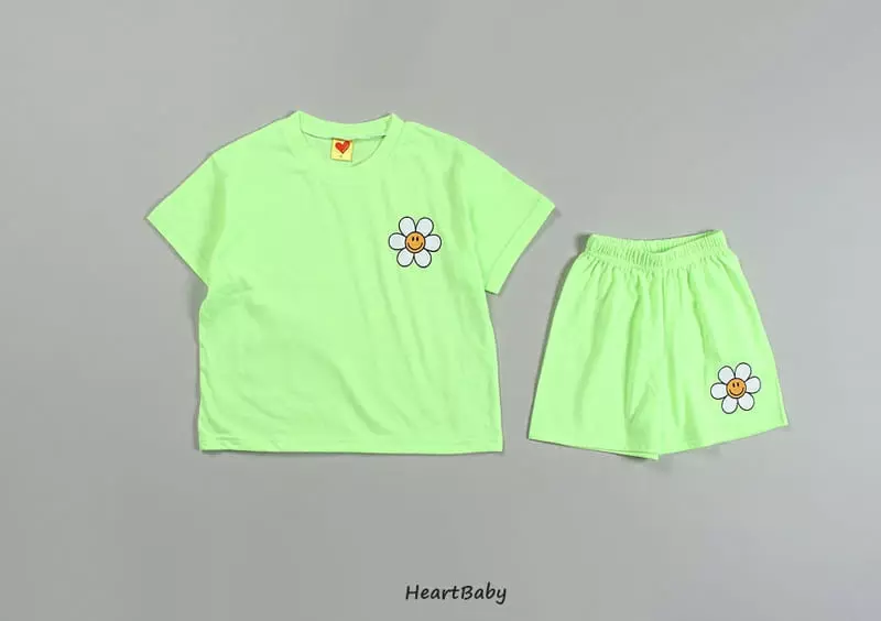 Heart Baby - Korean Children Fashion - #fashionkids - Neon Daisy Box Top Bottom Set - 5