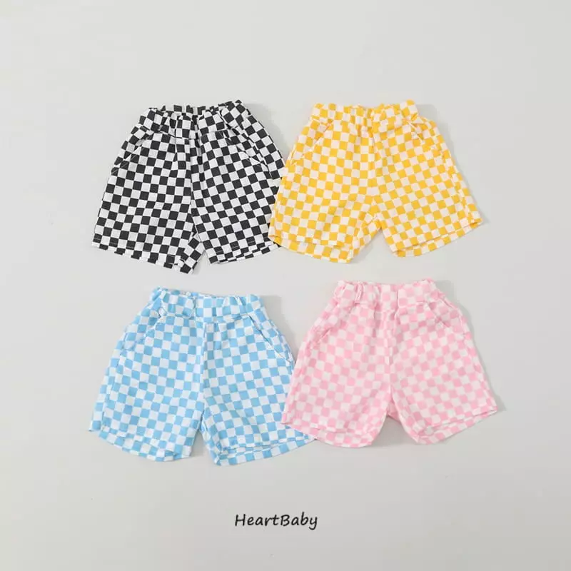 Heart Baby - Korean Children Fashion - #fashionkids - Check Chess Shorts - 3
