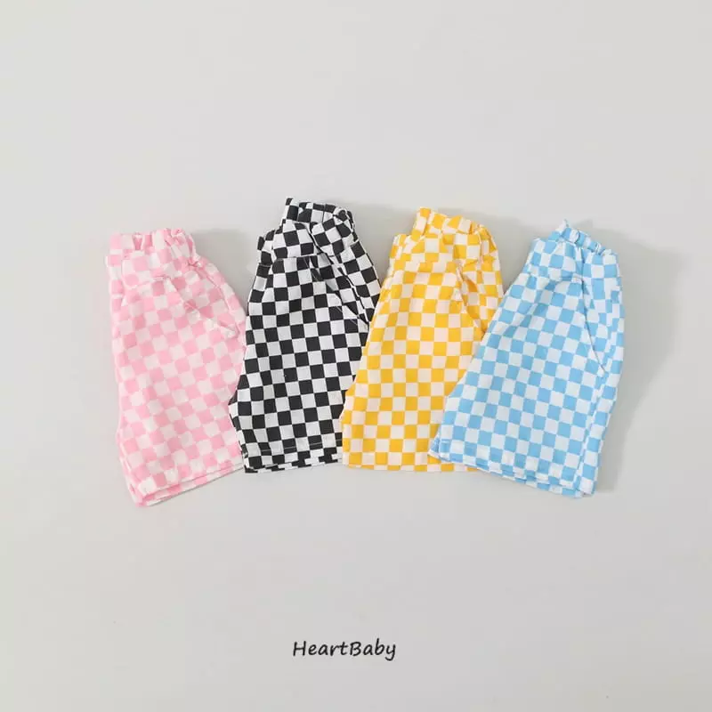Heart Baby - Korean Children Fashion - #fashionkids - Check Chess Shorts - 4