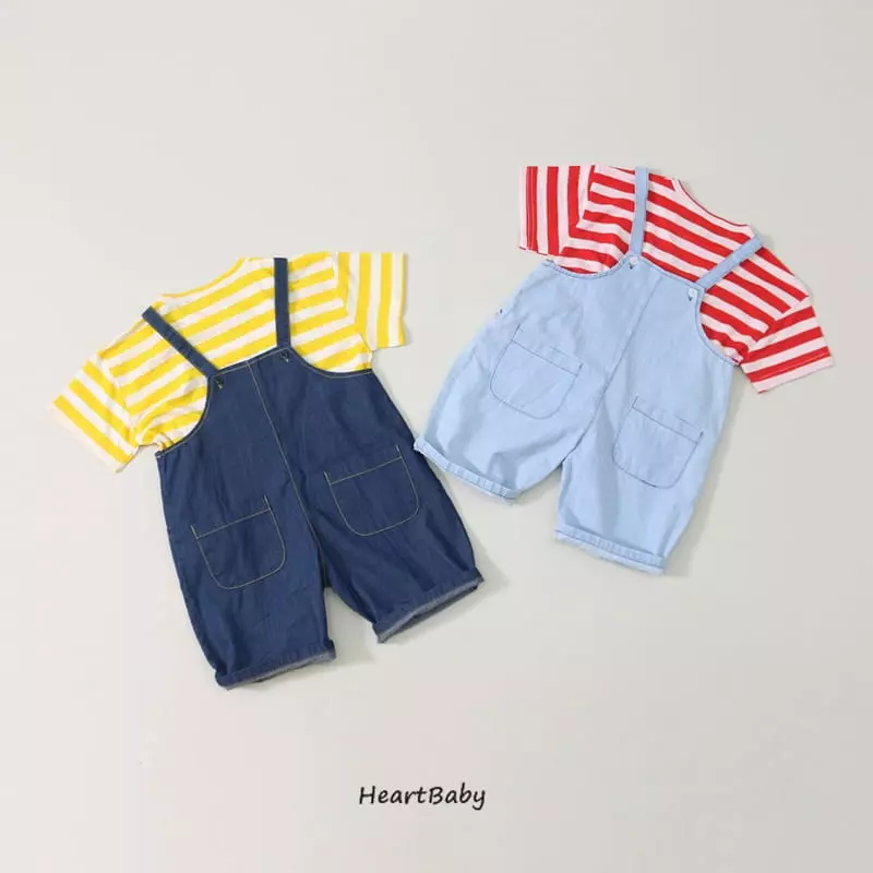 Heart Baby - Korean Children Fashion - #kidsshorts - Balloon Dungarees - 3