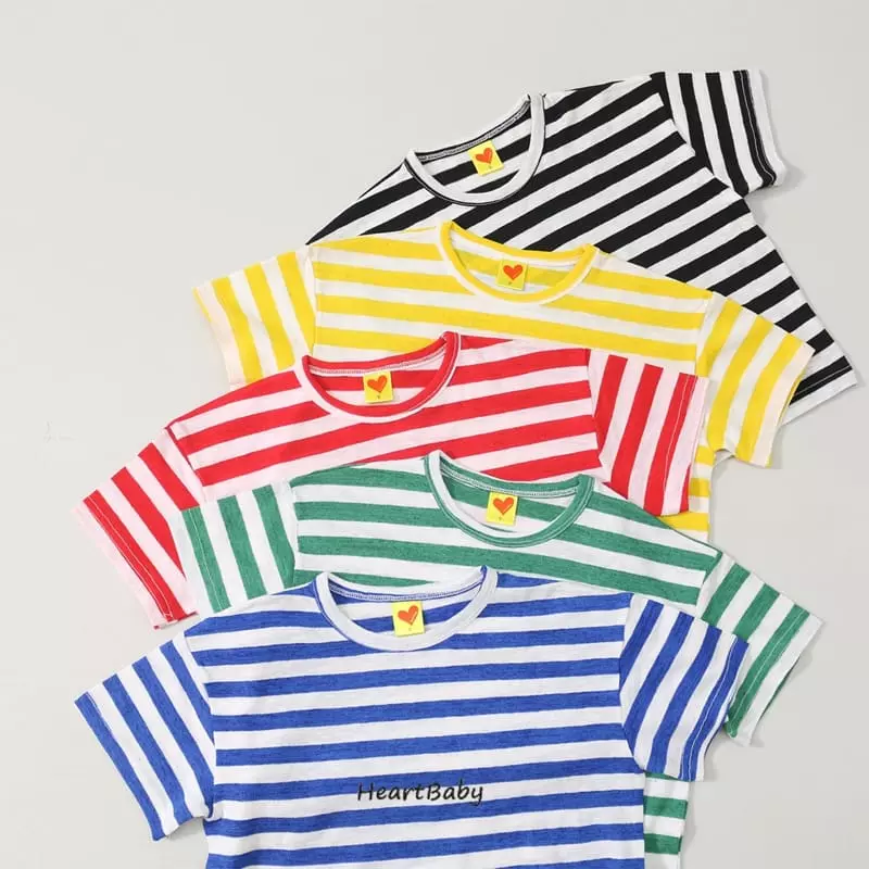 Heart Baby - Korean Children Fashion - #kidsstore - Salrang Stripes Tee - 3