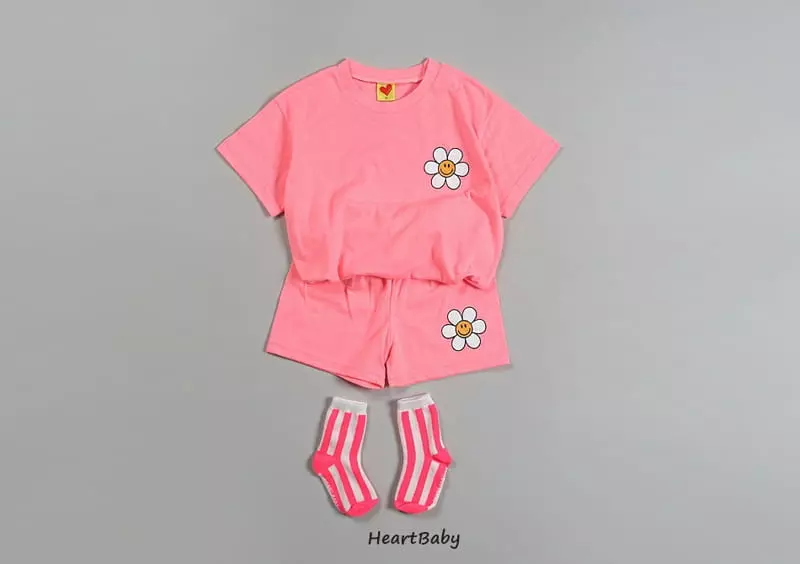 Heart Baby - Korean Children Fashion - #kidzfashiontrend - Neon Daisy Box Top Bottom Set - 8