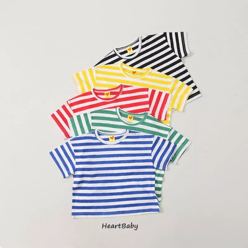 Heart Baby - Korean Children Fashion - #kidsstore - Salrang Stripes Tee - 4