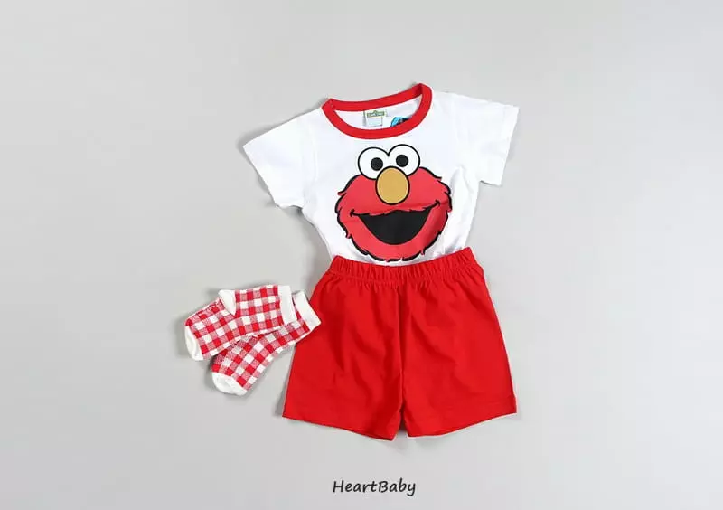Heart Baby - Korean Children Fashion - #littlefashionista - Sesame Short Sleeves Top Bottom Set - 5