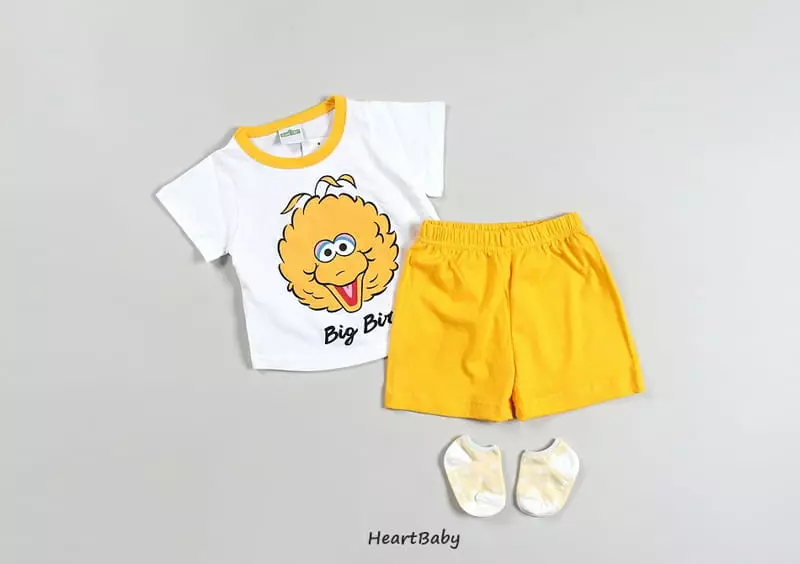 Heart Baby - Korean Children Fashion - #magicofchildhood - Sesame Short Sleeves Top Bottom Set - 6