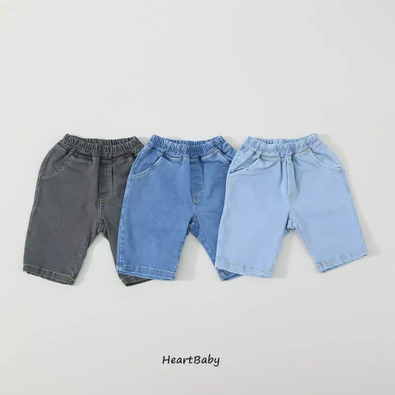 Heart Baby - Korean Children Fashion - #magicofchildhood - Sapn Denim Shorts