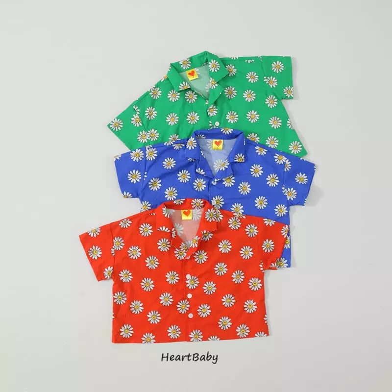 Heart Baby - Korean Children Fashion - #minifashionista - Flower Collar Shirt