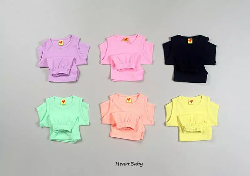 Heart Baby - Korean Children Fashion - #minifashionista - Macaroon Sleeveless Top Bottom Set - 4