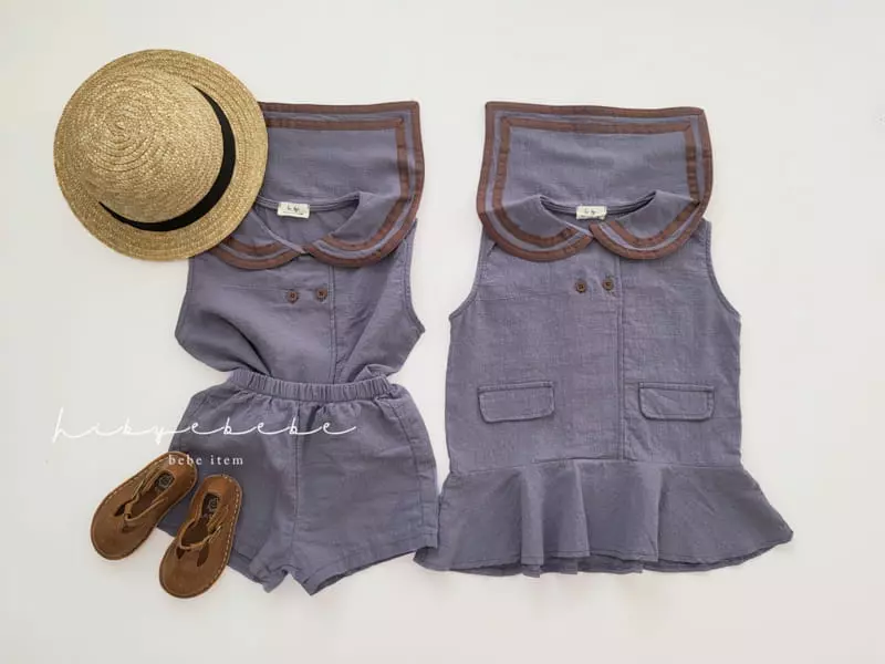 Hi Byebebe - Korean Baby Fashion - #babyclothing - Chocolat Sailor Top Bottom Set