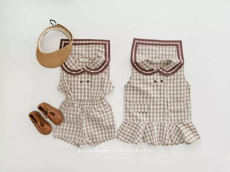 Hi Byebebe - Korean Baby Fashion - #babylifestyle - Chocolat Sailor Top Bottom Set - 5