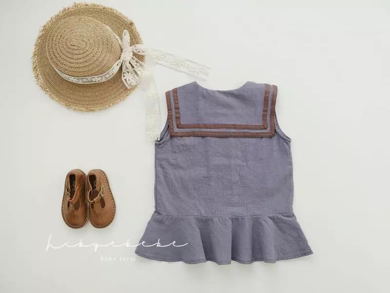 Hi Byebebe - Korean Baby Fashion - #babylifestyle - Chocolat Sailor One-piece - 2
