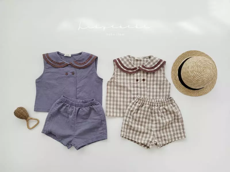 Hi Byebebe - Korean Baby Fashion - #babyootd - Chocolat Sailor Top Bottom Set - 7