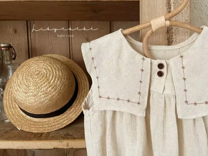 Hi Byebebe - Korean Baby Fashion - #babyootd - Natural Collar Bodysuit - 3
