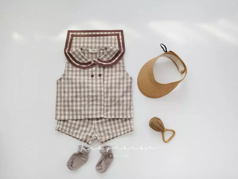 Hi Byebebe - Korean Baby Fashion - #babyoutfit - Chocolat Sailor Top Bottom Set - 8