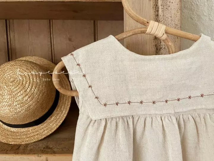Hi Byebebe - Korean Baby Fashion - #babyootd - Natural Collar Bodysuit - 4