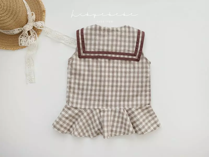 Hi Byebebe - Korean Baby Fashion - #onlinebabyshop - Chocolat Sailor One-piece - 9