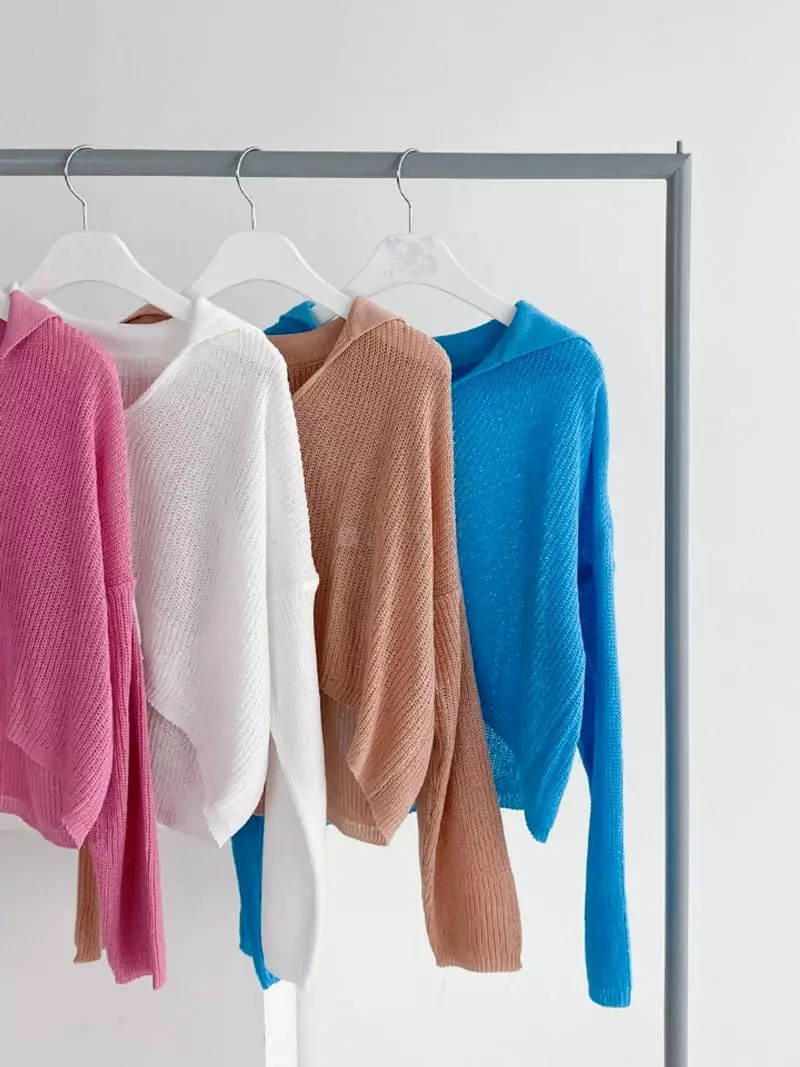 Highcolor - Korean Women Fashion - #womensfashion - Collar Crop Knit - 4