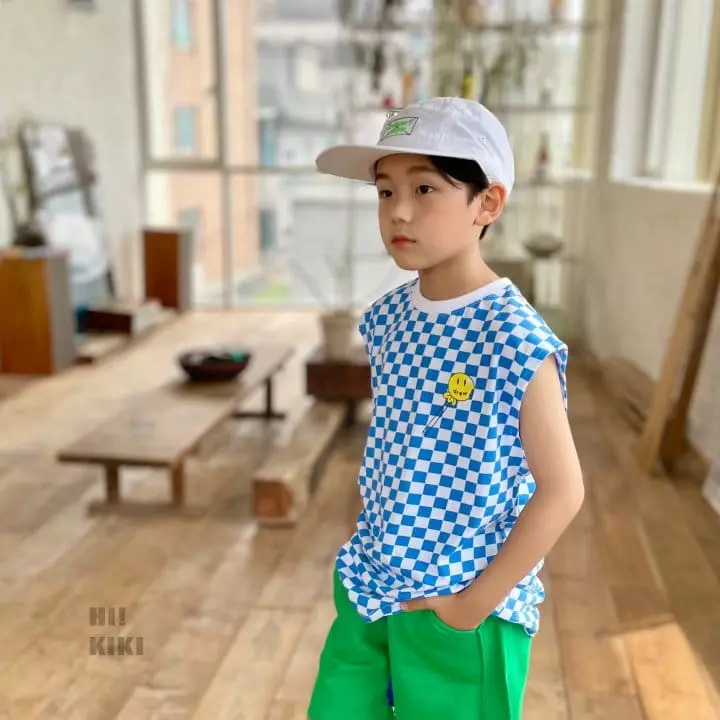 Hikiki - Korean Children Fashion - #Kfashion4kids - Checker Sleeveless Tee