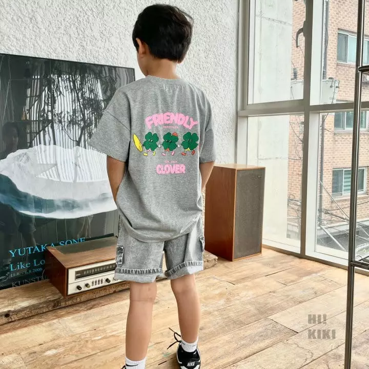 Hikiki - Korean Children Fashion - #kidsshorts - Clover Tee - 10