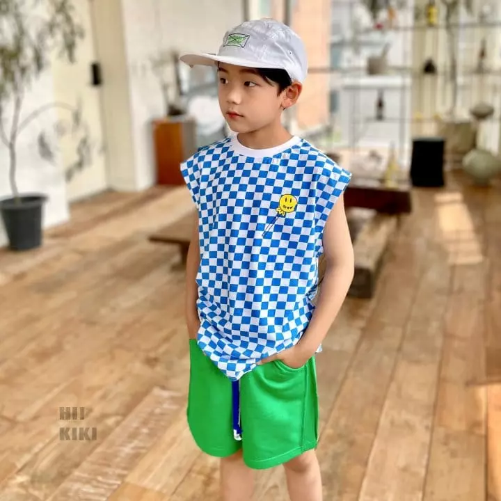 Hikiki - Korean Children Fashion - #magicofchildhood - Checker Sleeveless Tee - 4