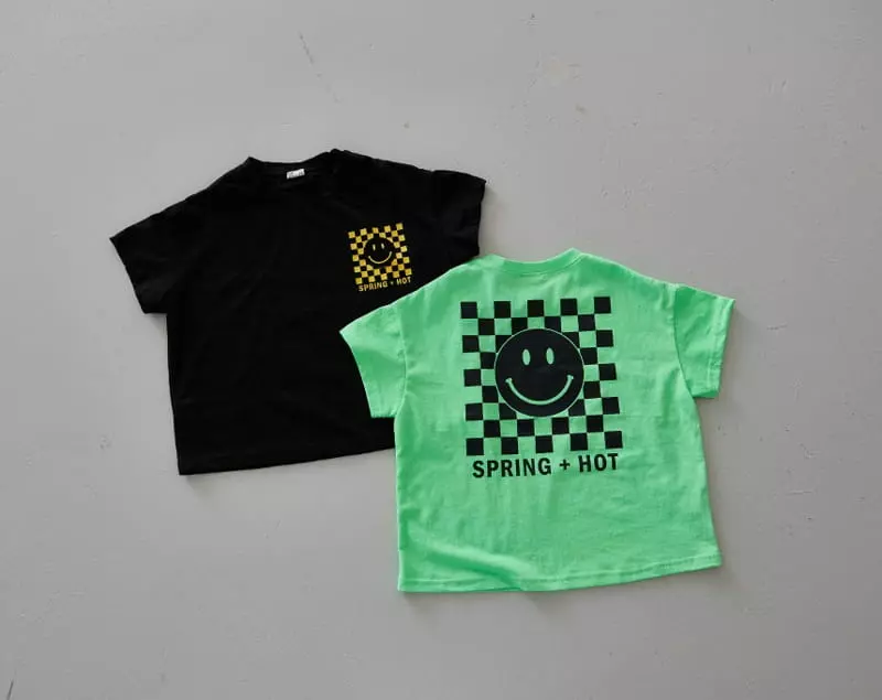 Honeybee - Korean Children Fashion - #Kfashion4kids - Check Smile Tee