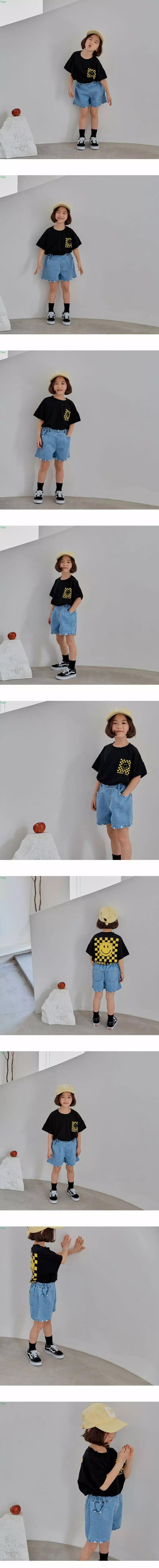 Honeybee - Korean Children Fashion - #littlefashionista - Check Smile Tee - 2
