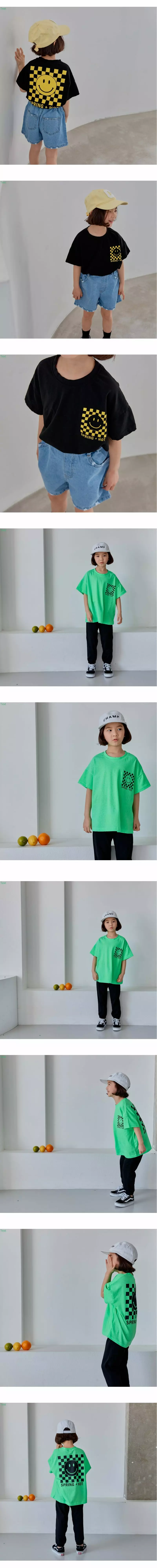 Honeybee - Korean Children Fashion - #magicofchildhood - Check Smile Tee - 3