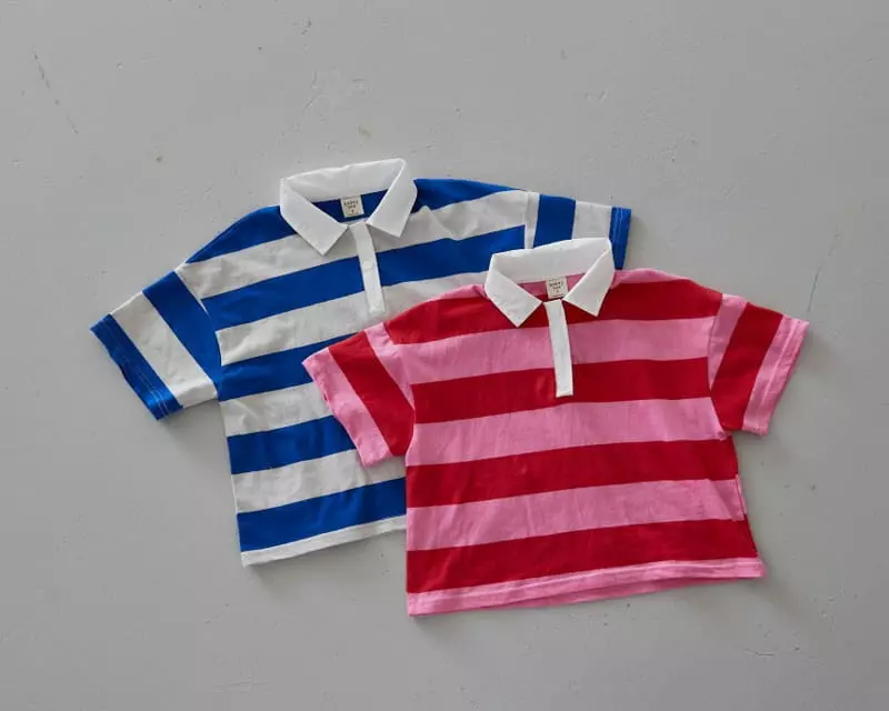 Honeybee - Korean Children Fashion - #magicofchildhood - Stripes Collar Tee