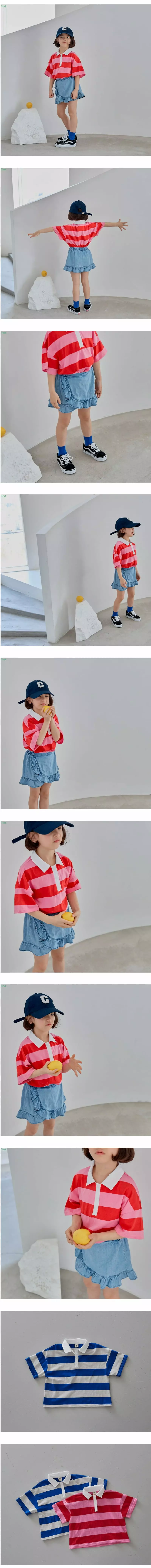 Honeybee - Korean Children Fashion - #prettylittlegirls - Stripes Collar Tee - 4