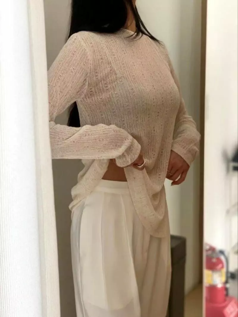 Howl - Korean Women Fashion - #womensfashion - BALI Slit Long Sleeves Tee