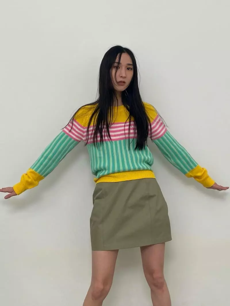 Inni - Korean Women Fashion - #momslook - Piano Stripes Knit