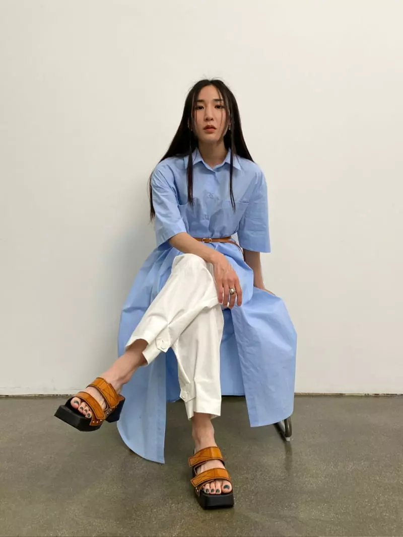 Inni - Korean Women Fashion - #momslook - Cool Shirt Long One-piece