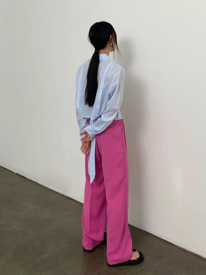 Inni - Korean Women Fashion - #momslook - Belt Pintuck PANts - 3