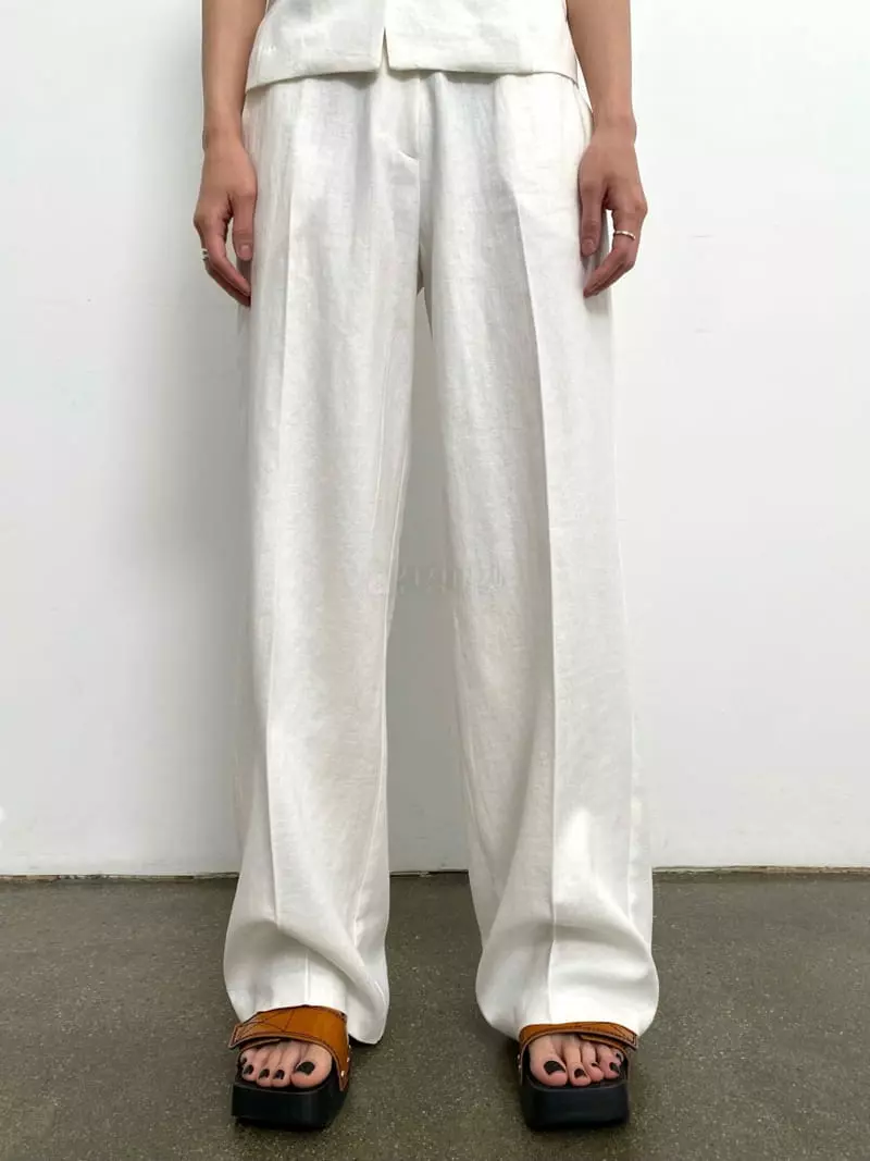 Inni - Korean Women Fashion - #momslook - Mark Linen Wide Pants - 2