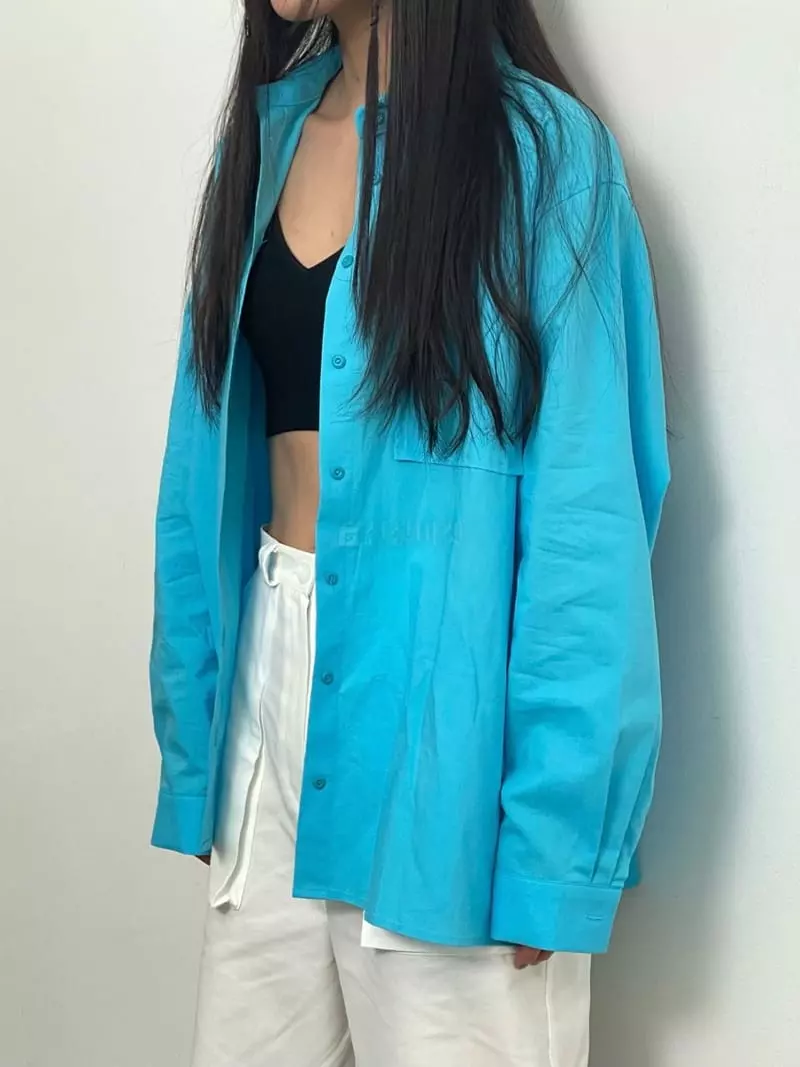 Inni - Korean Women Fashion - #vintagekidsstyle - Color Boxy Shirt - 4