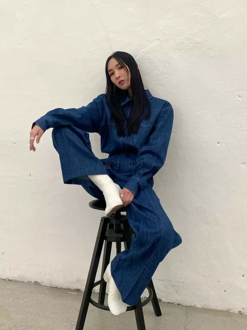 Inni - Korean Women Fashion - #restrostyle - Denim Set - 2