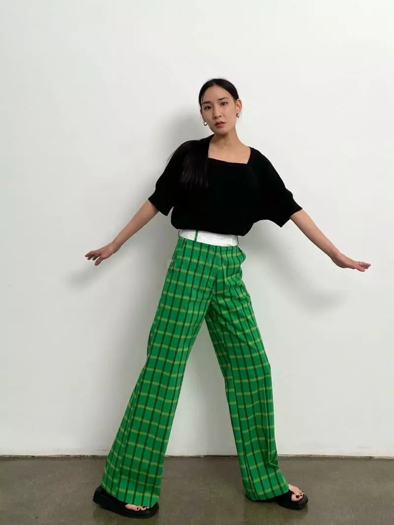 Inni - Korean Women Fashion - #thelittlethings - OB check Pants - 2