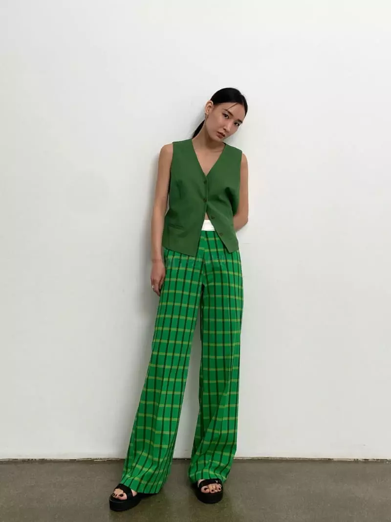 Inni - Korean Women Fashion - #vintageinspired - Check OB Color Pants