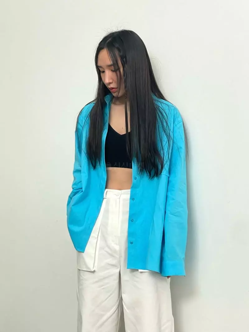 Inni - Korean Women Fashion - #vintagekidsstyle - Color Boxy Shirt - 3