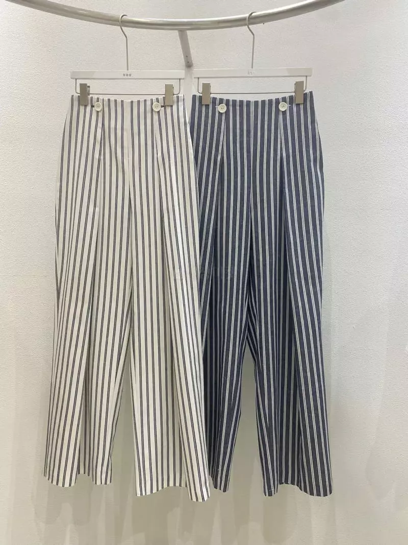 Inni - Korean Women Fashion - #momslook - Ture Linen Stripes Tuck Pants - 4