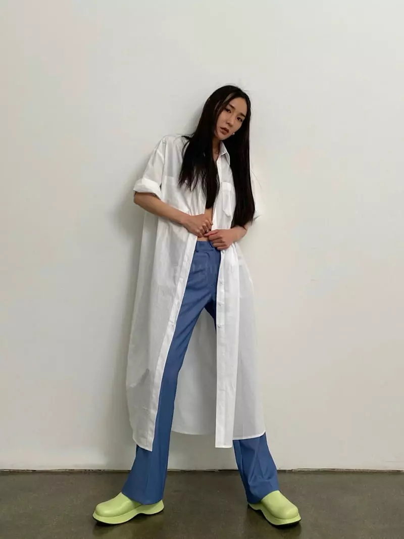 Inni - Korean Women Fashion - #momslook - Shirt Long Cool One-piece - 4