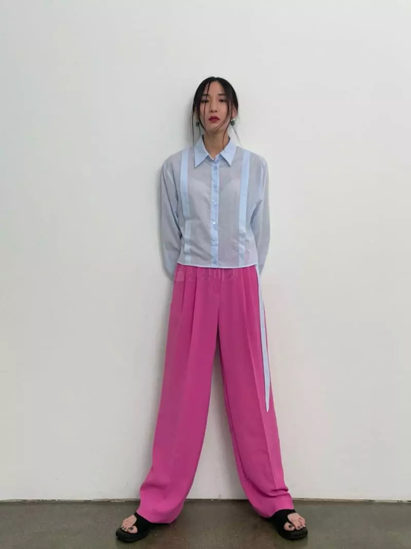 Inni - Korean Women Fashion - #momslook - Belt Pintuck PANts - 4