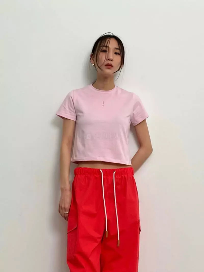 Inni - Korean Women Fashion - #momslook - Button Paitn Tee - 4