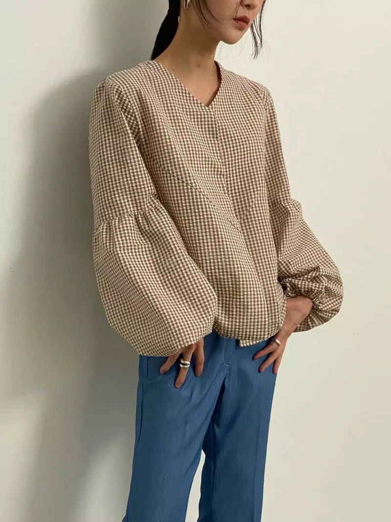Inni - Korean Women Fashion - #womensfashion - Gobang V Blouse - 3