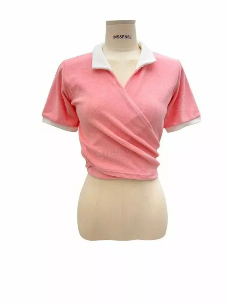 Inssense - Korean Women Fashion - #thelittlethings - Terry Back Open Collar Top - 4