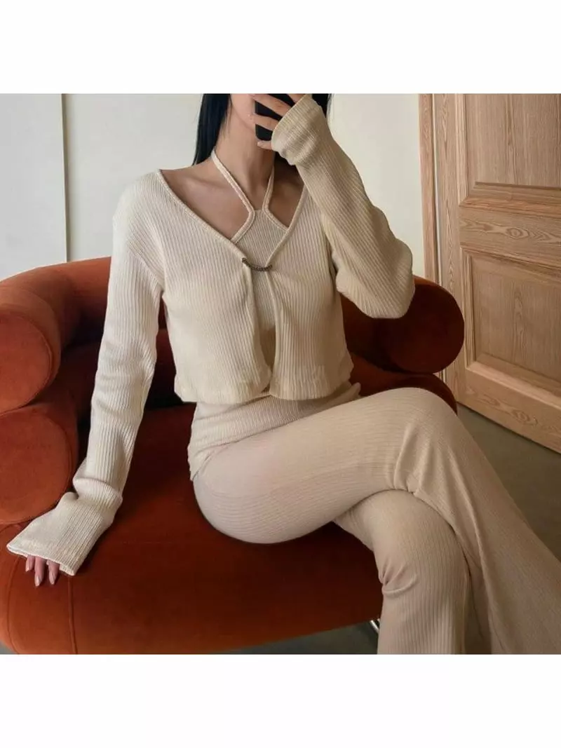 Inssense - Korean Women Fashion - #momslook - Chain Rolling Crop Bolero Cardigan  - 3