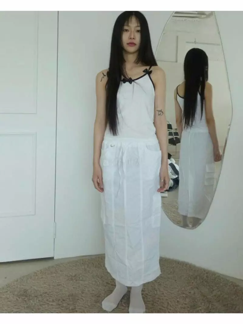 Inssense - Korean Women Fashion - #momslook - Nylon D Ring Midi Skirt