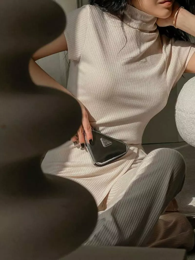 Inssense - Korean Women Fashion - #pursuepretty - High Neck Slit Top